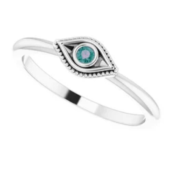 Alexandrite Stackable Evil Eye Ring
